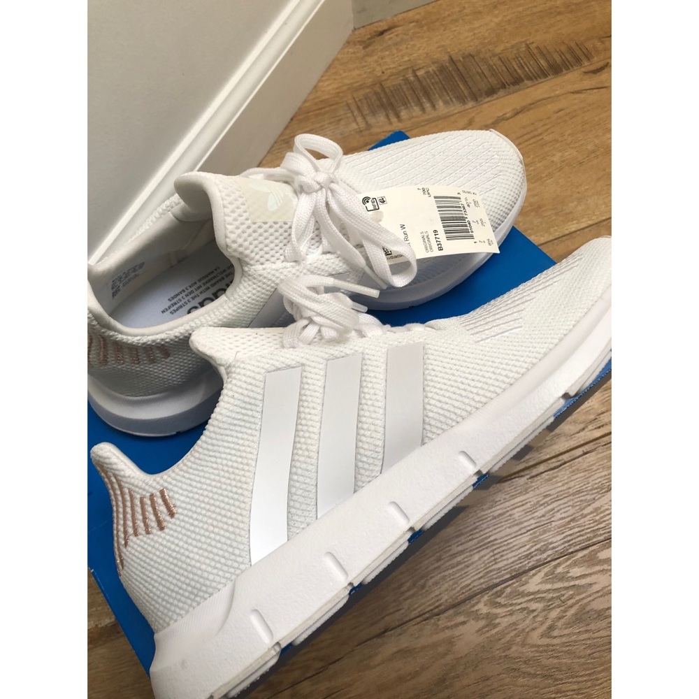 Adidas Swift Run, womens white sneakers 8.5